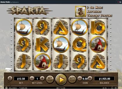 Paytable in Sparta online slot